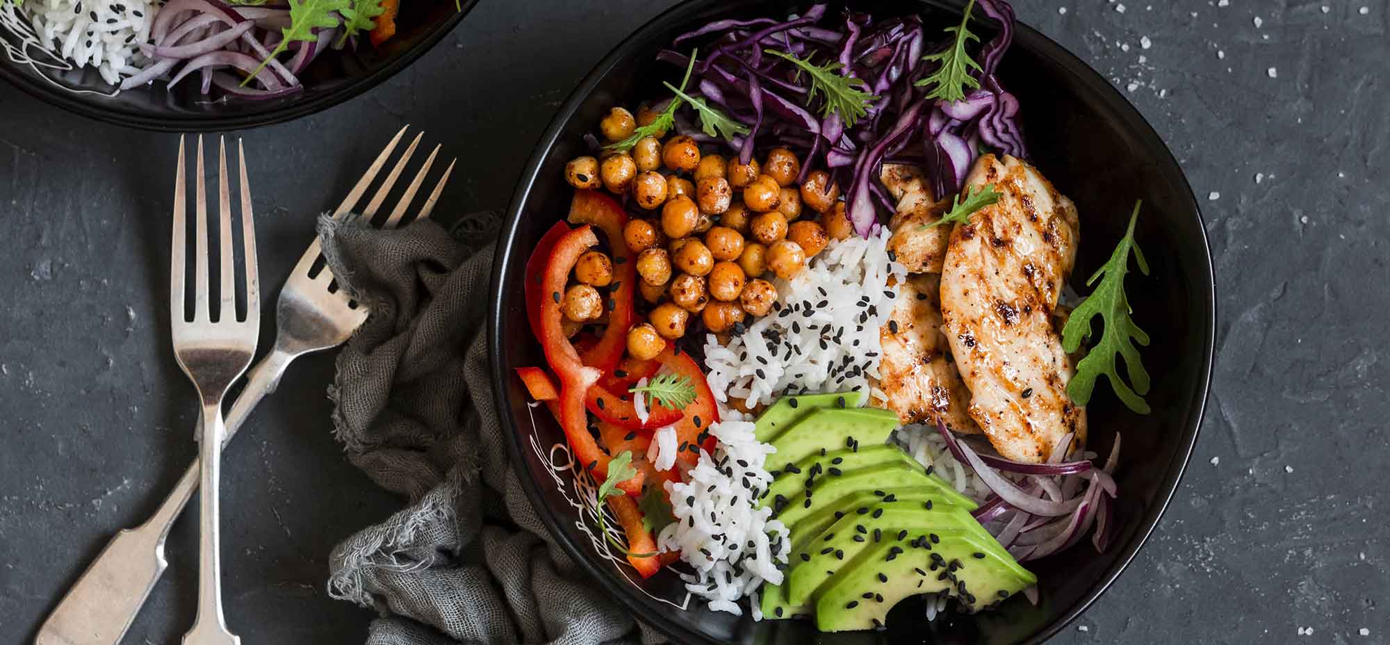 Image of a dish of healthy foods